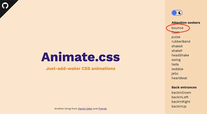 Animate.css公式サイト